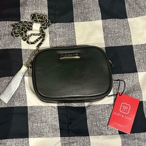 New Ruby & Jade Black Vegan Leather Crossbody Bag